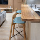 Elbow Bar Chair, Natural Ash, Blue Fabric Elbow Bar Chair, Natural Ash, Blue Fabric